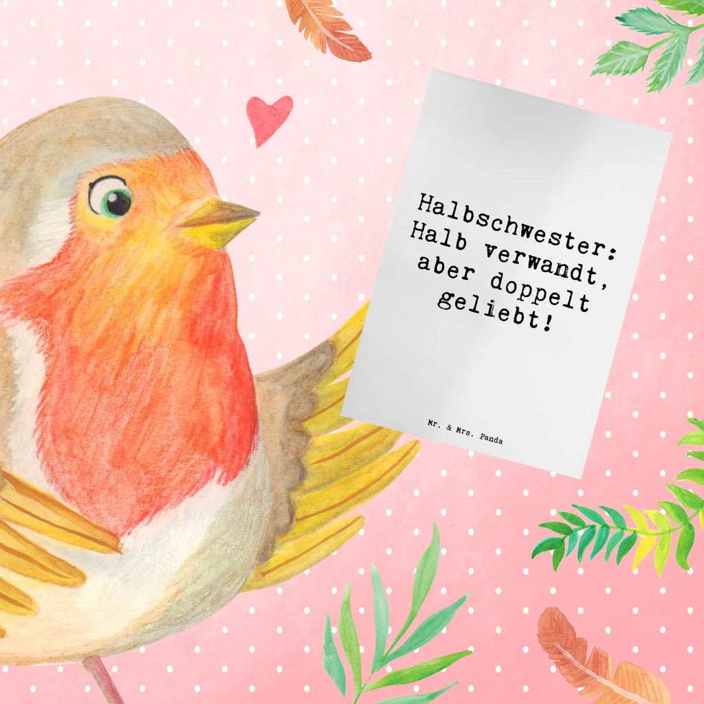 Grußkarte Spruch Liebe Halbschwester Karte, Einladungskarte, Grußkarte, Ansichtskarten, Glückwunschkarte, Geburtstagskarte, Hochzeitskarte, Klappkarte, Familie, Vatertag, Muttertag, Bruder, Schwester, Mama, Papa, Oma, Opa