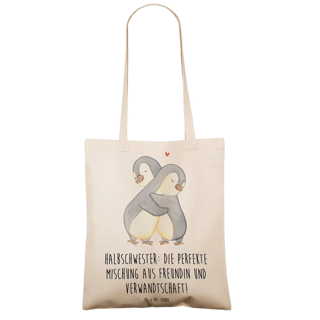 Tote bag Halbschwester: Die perfekte Mischung aus Freundin und Verwandtschaft! Stoffbeutel, Badetasche, Tasche, Umhängetasche, Schultertasche, Laptoptasche, Stofftasche, Jutetasche, Einkaufstasche, Shopper, Beutel, Tragetasche, Einkaufstüte, Jutebeutel, Beuteltasche, Strandtasche, Familie, Vatertag, Muttertag, Bruder, Schwester, Mama, Papa, Oma, Opa