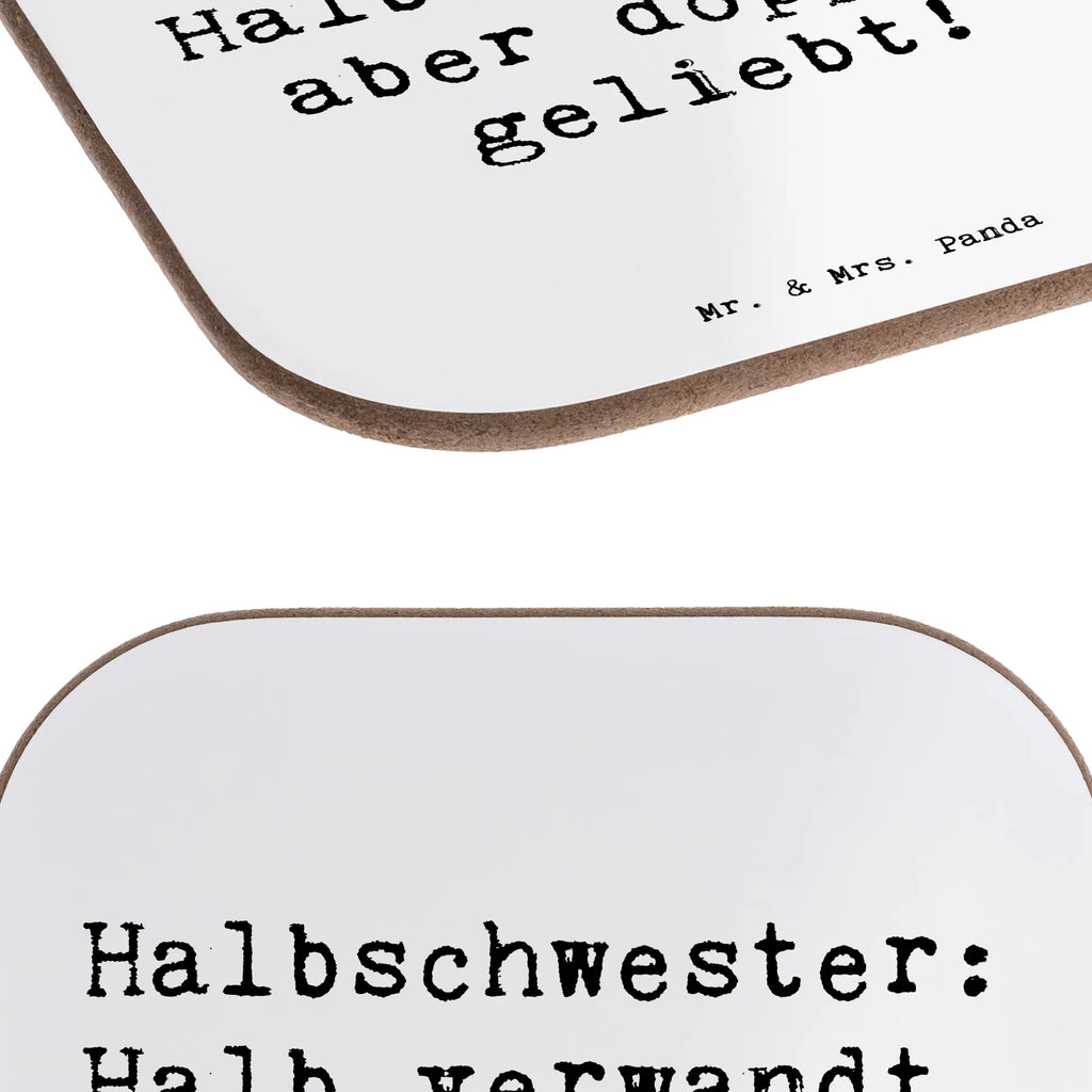 Square coaster Saying Halbschwester: Halb verwandt, aber doppelt geliebt! Glasuntersetzer, Untersetzer Design, Untersetzer Gläser, Untersetzer für Gläser, Untersetzer aus Holz, Korkuntersetzer, Untersetzer, Bierdeckel, Holzuntersetzer, Getränkeuntersetzer, Untersetzer Holz, Tassen Untersetzer, Familie, Vatertag, Muttertag, Bruder, Schwester, Mama, Papa, Oma, Opa