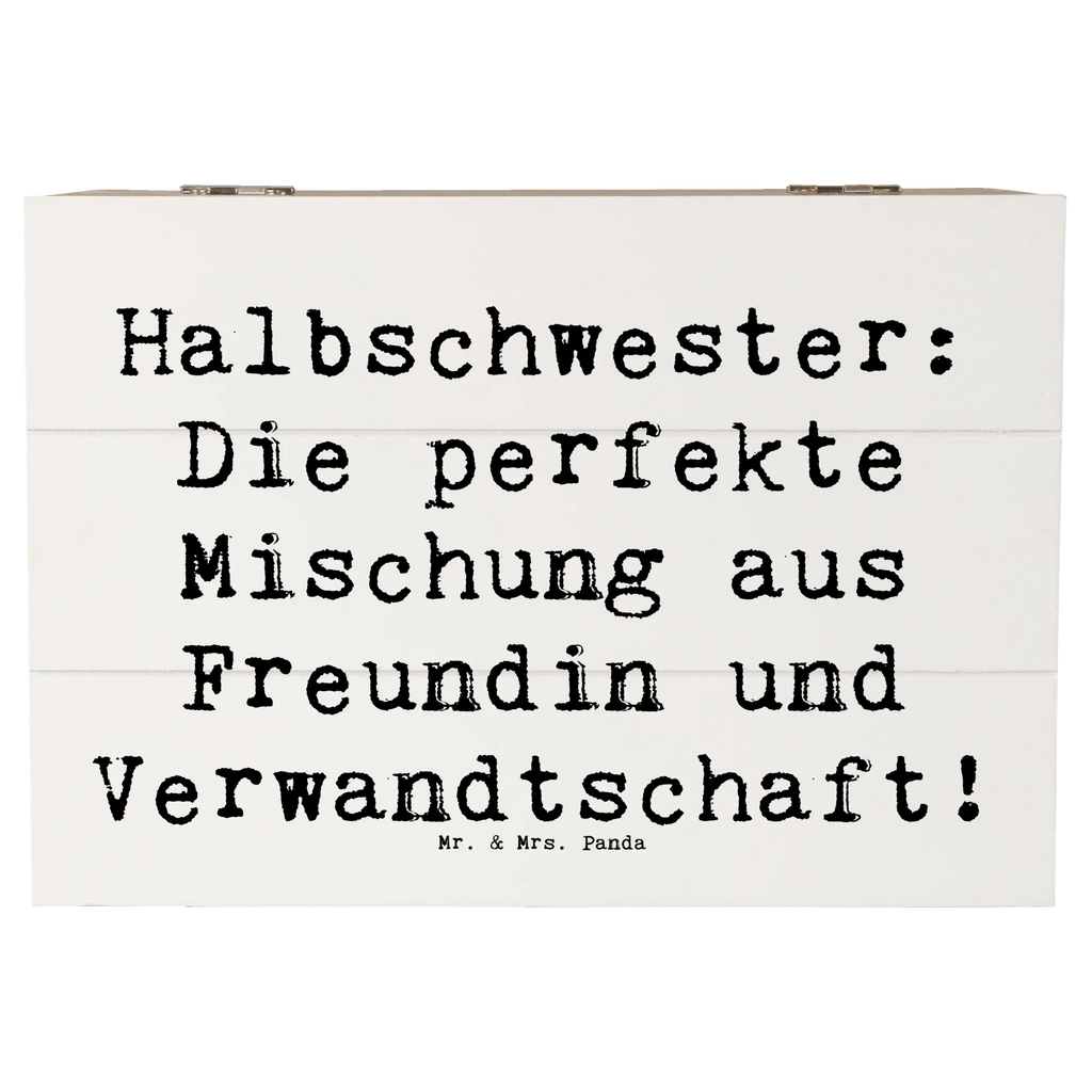 Holzkiste Spruch Halbschwester Glück Aufbewahrungsbox, Erinnerungskiste, Schatzkiste, Erinnerungsbox, Schatulle, Kiste, Truhe, XXL, Dekokiste, Holzkiste, Geschenkdose, Geschenkbox, Familie, Vatertag, Muttertag, Bruder, Schwester, Mama, Papa, Oma, Opa
