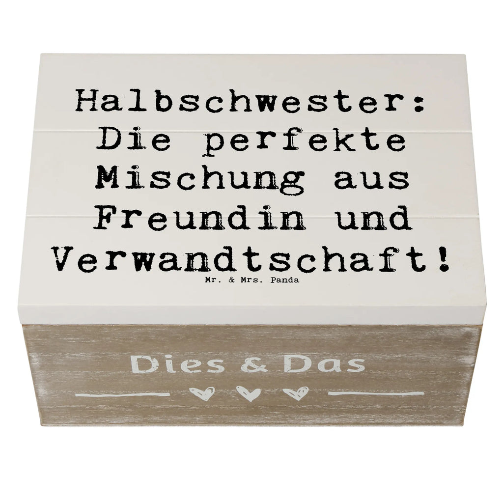 Holzkiste Spruch Halbschwester Glück Aufbewahrungsbox, Erinnerungskiste, Schatzkiste, Erinnerungsbox, Schatulle, Kiste, Truhe, XXL, Dekokiste, Holzkiste, Geschenkdose, Geschenkbox, Familie, Vatertag, Muttertag, Bruder, Schwester, Mama, Papa, Oma, Opa