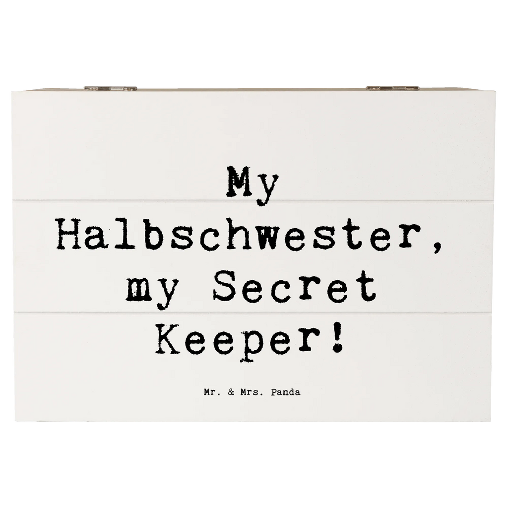 Holzkiste Spruch Halbschwester Geheimnishüter Geschenkdose, Erinnerungsbox, XXL, Aufbewahrungsbox, Dekokiste, Truhe, Geschenkbox, Holzkiste, Kiste, Erinnerungskiste, Schatzkiste, Schatulle, Familie, Vatertag, Muttertag, Bruder, Schwester, Mama, Papa, Oma, Opa