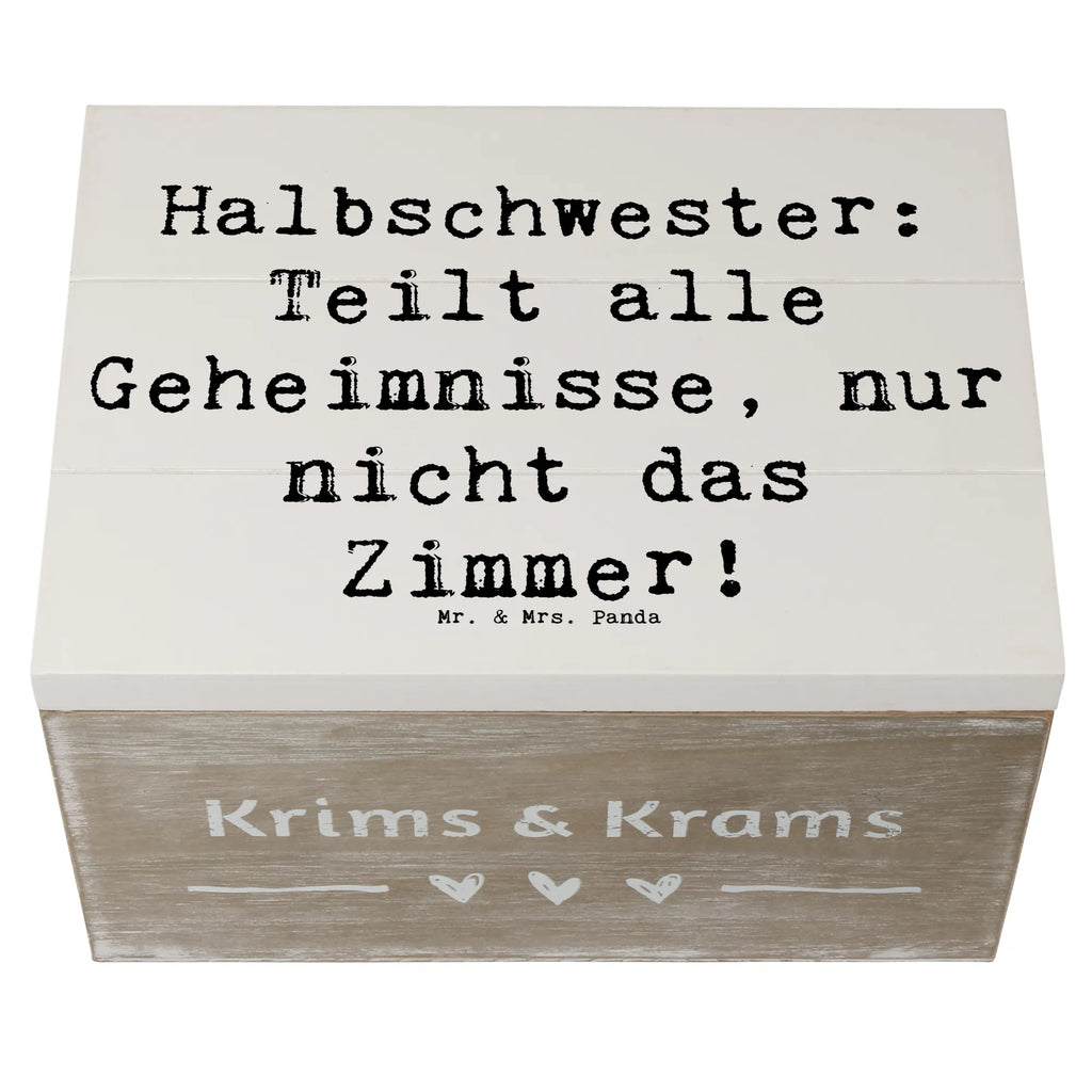 Holzkiste Spruch Halbschwester Geheimnisse Schatzkiste, Dekokiste, Erinnerungsbox, Geschenkdose, Erinnerungskiste, Holzkiste, Kiste, Aufbewahrungsbox, Truhe, Schatulle, XXL, Geschenkbox, Familie, Vatertag, Muttertag, Bruder, Schwester, Mama, Papa, Oma, Opa