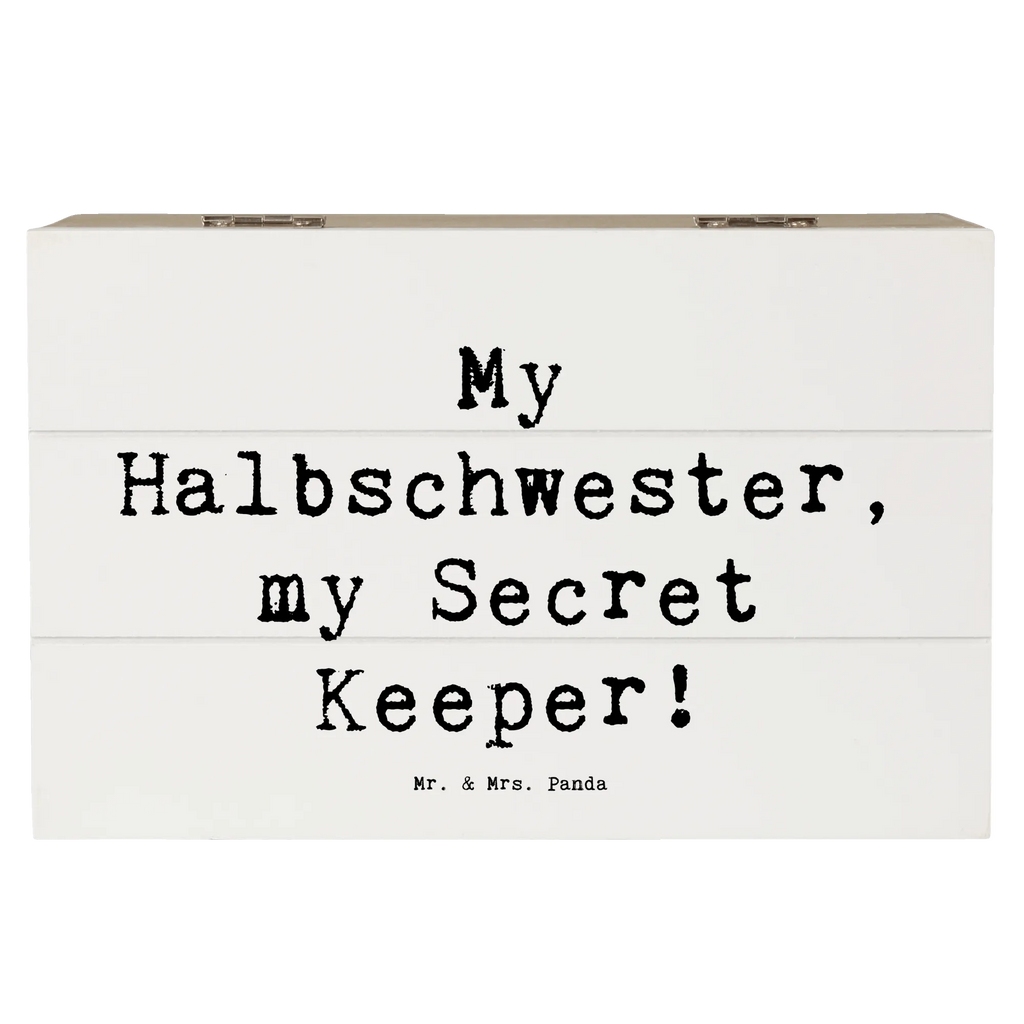 Holzkiste Spruch Halbschwester Geheimnishüter Geschenkdose, Erinnerungsbox, XXL, Aufbewahrungsbox, Dekokiste, Truhe, Geschenkbox, Holzkiste, Kiste, Erinnerungskiste, Schatzkiste, Schatulle, Familie, Vatertag, Muttertag, Bruder, Schwester, Mama, Papa, Oma, Opa