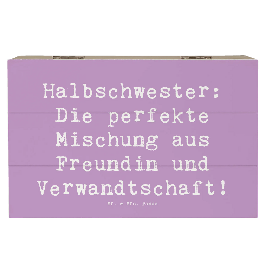 Holzkiste Spruch Halbschwester Glück Aufbewahrungsbox, Erinnerungskiste, Schatzkiste, Erinnerungsbox, Schatulle, Kiste, Truhe, XXL, Dekokiste, Holzkiste, Geschenkdose, Geschenkbox, Familie, Vatertag, Muttertag, Bruder, Schwester, Mama, Papa, Oma, Opa