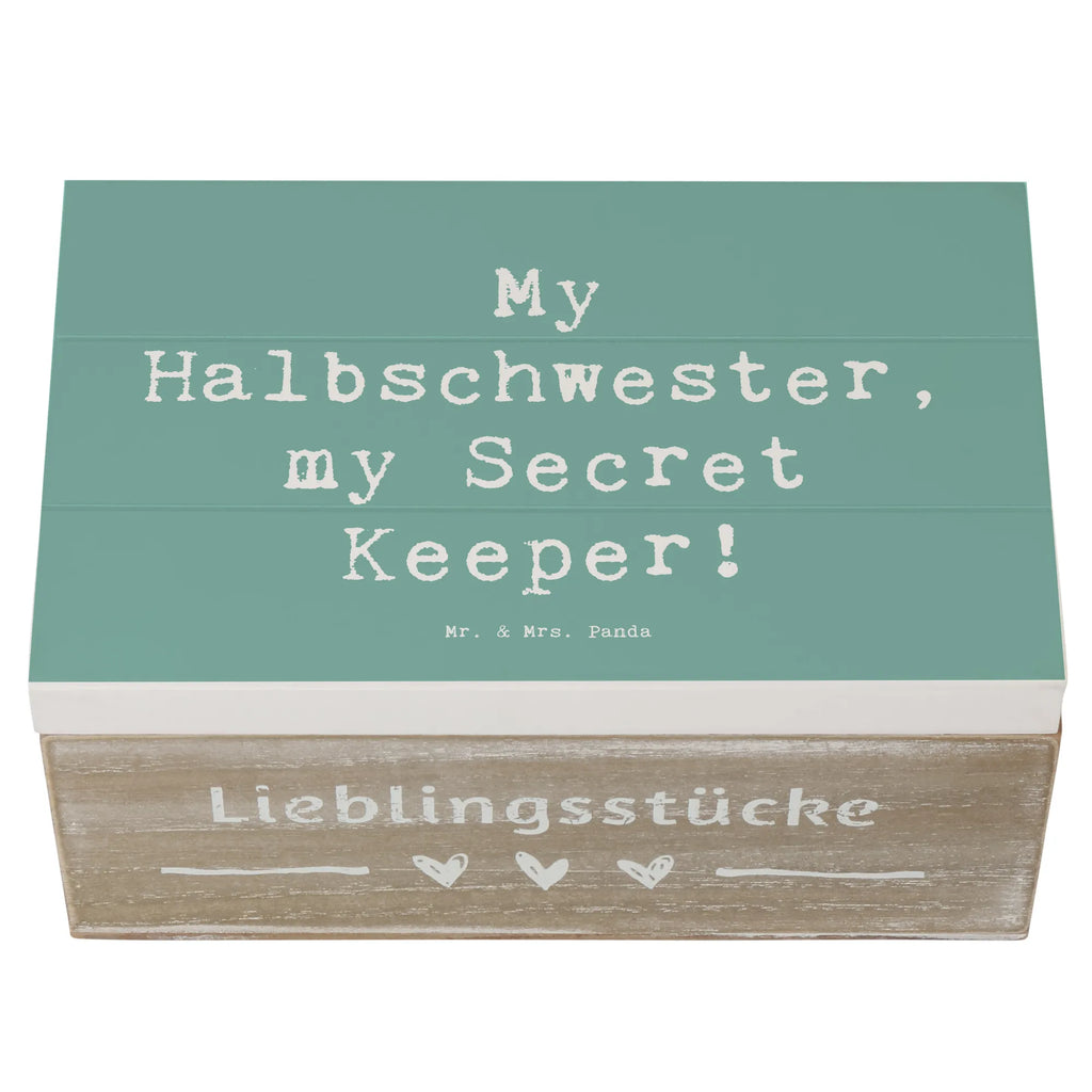 Holzkiste Spruch Halbschwester Geheimnishüter Geschenkdose, Erinnerungsbox, XXL, Aufbewahrungsbox, Dekokiste, Truhe, Geschenkbox, Holzkiste, Kiste, Erinnerungskiste, Schatzkiste, Schatulle, Familie, Vatertag, Muttertag, Bruder, Schwester, Mama, Papa, Oma, Opa