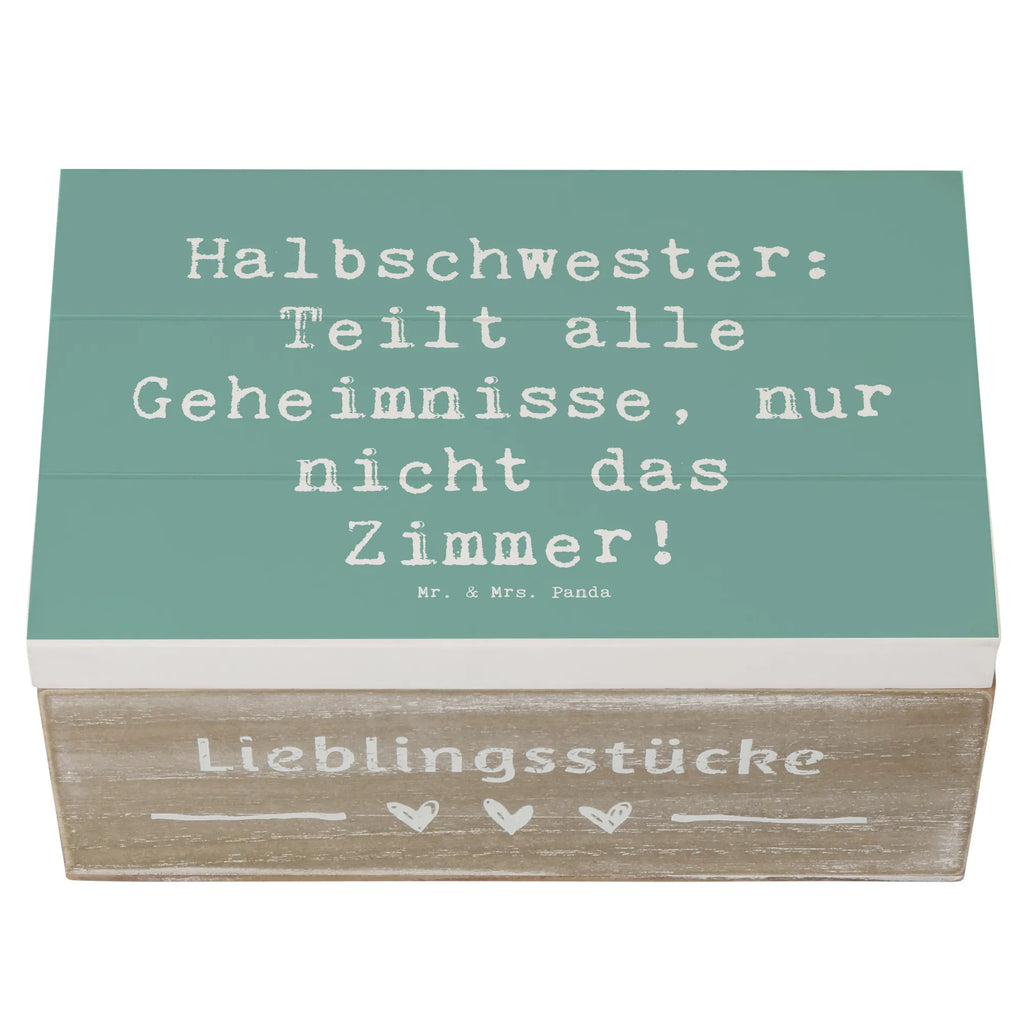 Holzkiste Spruch Halbschwester Geheimnisse Schatzkiste, Dekokiste, Erinnerungsbox, Geschenkdose, Erinnerungskiste, Holzkiste, Kiste, Aufbewahrungsbox, Truhe, Schatulle, XXL, Geschenkbox, Familie, Vatertag, Muttertag, Bruder, Schwester, Mama, Papa, Oma, Opa