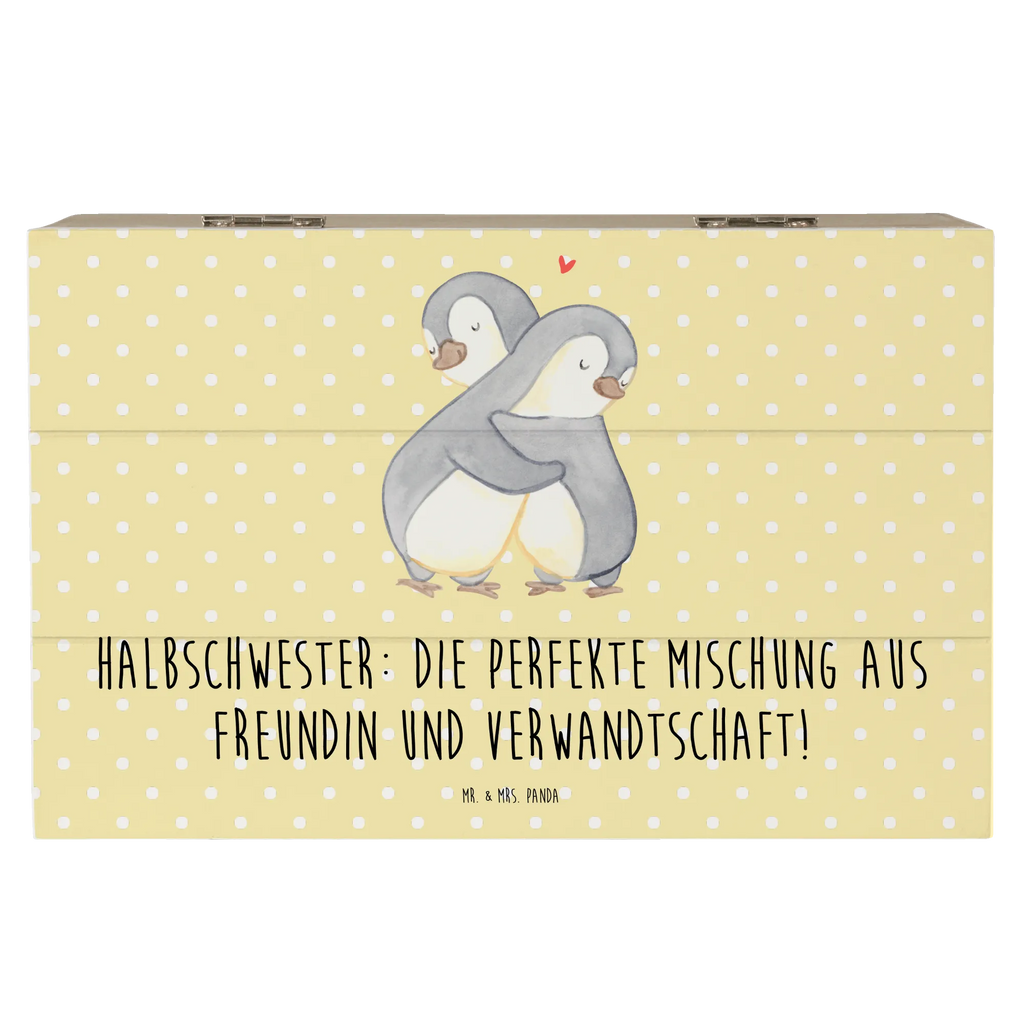 Holzkiste Halbschwester Glück Aufbewahrungsbox, Holzkiste, Geschenkbox, Schatzkiste, Erinnerungsbox, Dekokiste, Erinnerungskiste, XXL, Kiste, Truhe, Schatulle, Geschenkdose, Familie, Vatertag, Muttertag, Bruder, Schwester, Mama, Papa, Oma, Opa