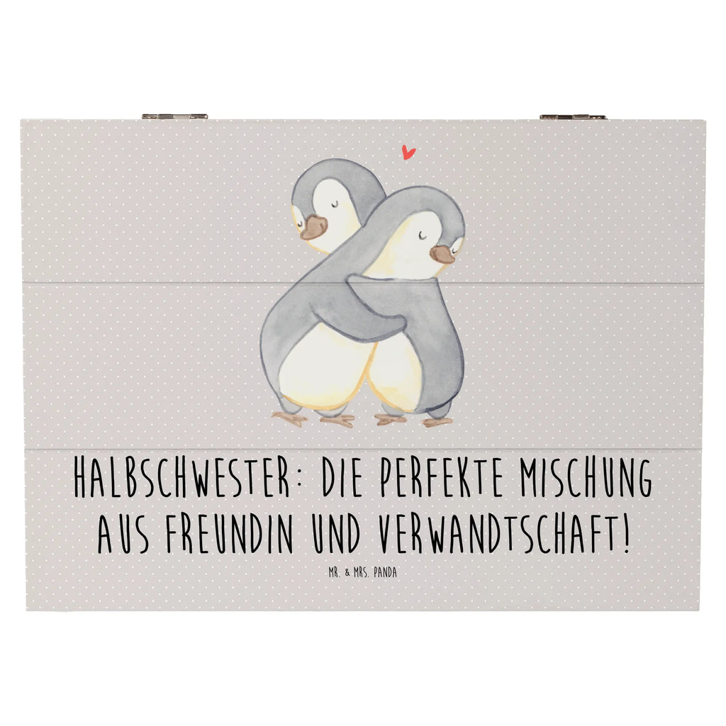 Holzkiste Halbschwester Glück Aufbewahrungsbox, Holzkiste, Geschenkbox, Schatzkiste, Erinnerungsbox, Dekokiste, Erinnerungskiste, XXL, Kiste, Truhe, Schatulle, Geschenkdose, Familie, Vatertag, Muttertag, Bruder, Schwester, Mama, Papa, Oma, Opa