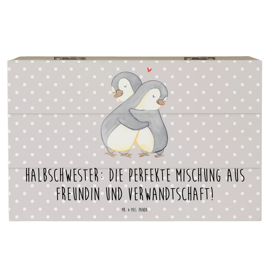 Holzkiste Halbschwester Glück Aufbewahrungsbox, Holzkiste, Geschenkbox, Schatzkiste, Erinnerungsbox, Dekokiste, Erinnerungskiste, XXL, Kiste, Truhe, Schatulle, Geschenkdose, Familie, Vatertag, Muttertag, Bruder, Schwester, Mama, Papa, Oma, Opa