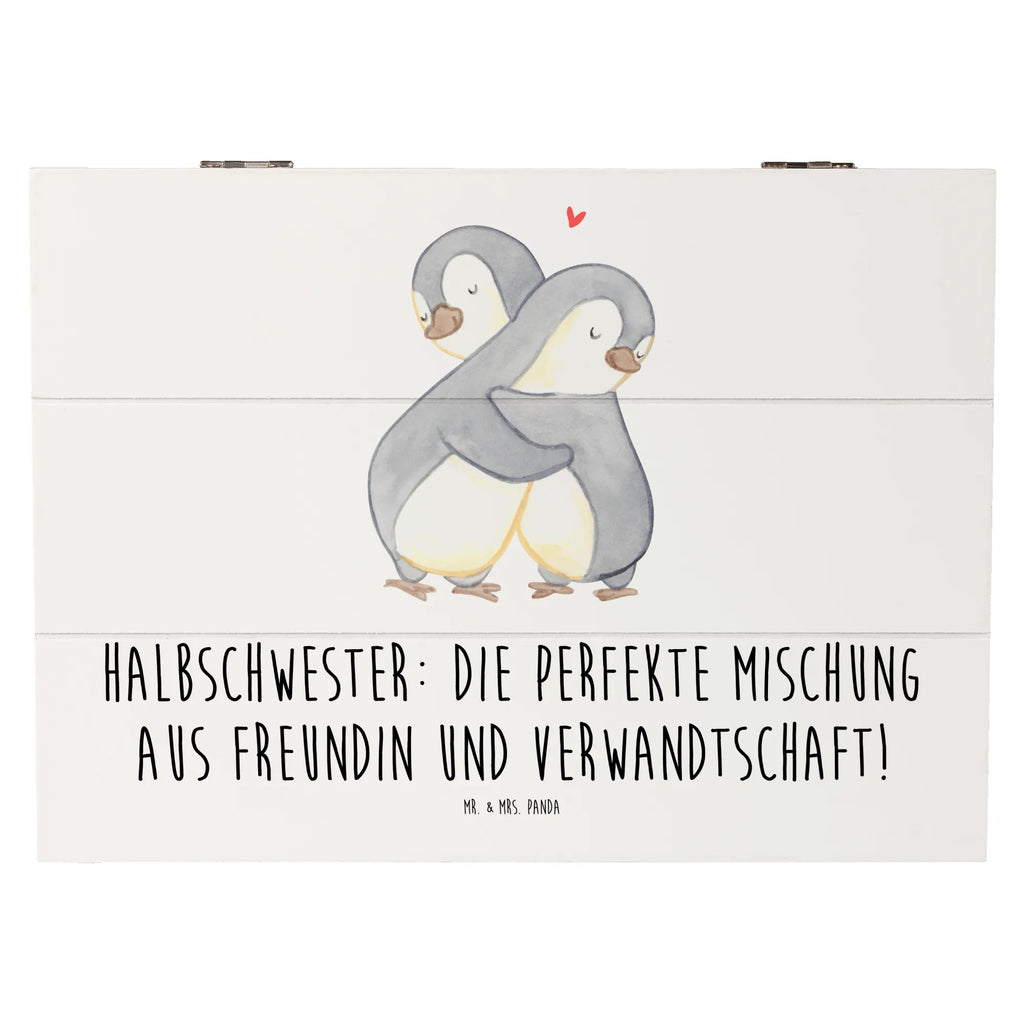 Holzkiste Halbschwester Glück Aufbewahrungsbox, Holzkiste, Geschenkbox, Schatzkiste, Erinnerungsbox, Dekokiste, Erinnerungskiste, XXL, Kiste, Truhe, Schatulle, Geschenkdose, Familie, Vatertag, Muttertag, Bruder, Schwester, Mama, Papa, Oma, Opa