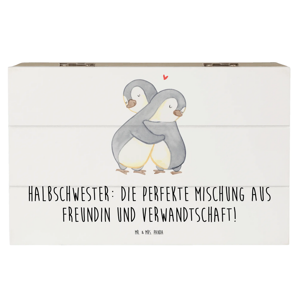 Holzkiste Halbschwester Glück Aufbewahrungsbox, Holzkiste, Geschenkbox, Schatzkiste, Erinnerungsbox, Dekokiste, Erinnerungskiste, XXL, Kiste, Truhe, Schatulle, Geschenkdose, Familie, Vatertag, Muttertag, Bruder, Schwester, Mama, Papa, Oma, Opa