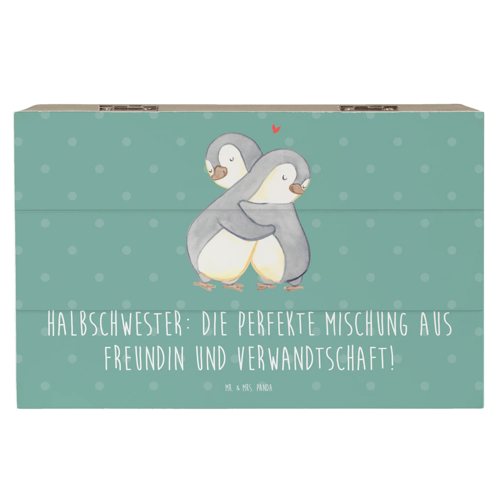 Holzkiste Halbschwester Glück Aufbewahrungsbox, Holzkiste, Geschenkbox, Schatzkiste, Erinnerungsbox, Dekokiste, Erinnerungskiste, XXL, Kiste, Truhe, Schatulle, Geschenkdose, Familie, Vatertag, Muttertag, Bruder, Schwester, Mama, Papa, Oma, Opa