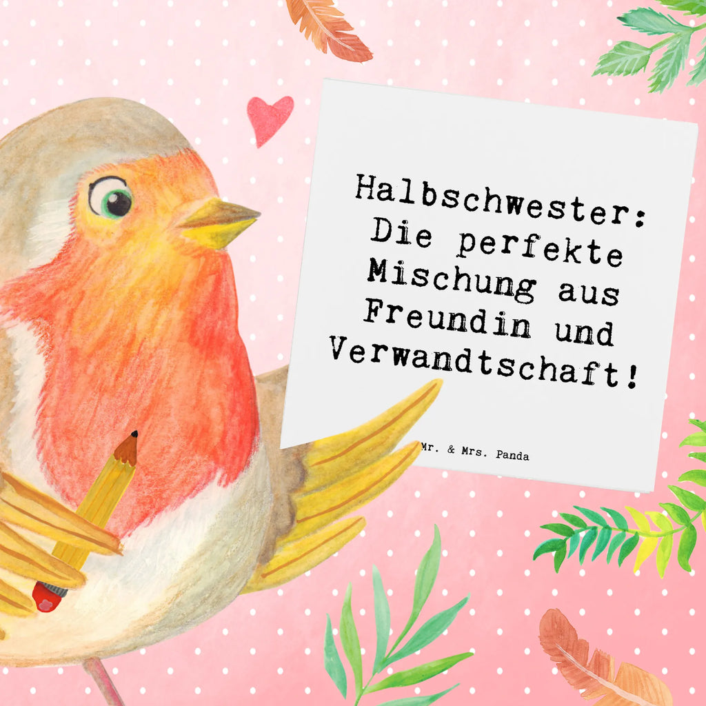 Deluxe Karte Spruch Halbschwester Glück Hochwertige Grußkarte, Geburtstagskarte, Grußkarte, Einladungskarte, Hochwertige Klappkarte, Klappkarte, Karte, Glückwunschkarte, Hochzeitskarte, Familie, Vatertag, Muttertag, Bruder, Schwester, Mama, Papa, Oma, Opa