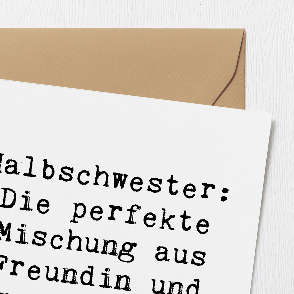 Deluxe Karte Spruch Halbschwester Glück Hochwertige Grußkarte, Geburtstagskarte, Grußkarte, Einladungskarte, Hochwertige Klappkarte, Klappkarte, Karte, Glückwunschkarte, Hochzeitskarte, Familie, Vatertag, Muttertag, Bruder, Schwester, Mama, Papa, Oma, Opa