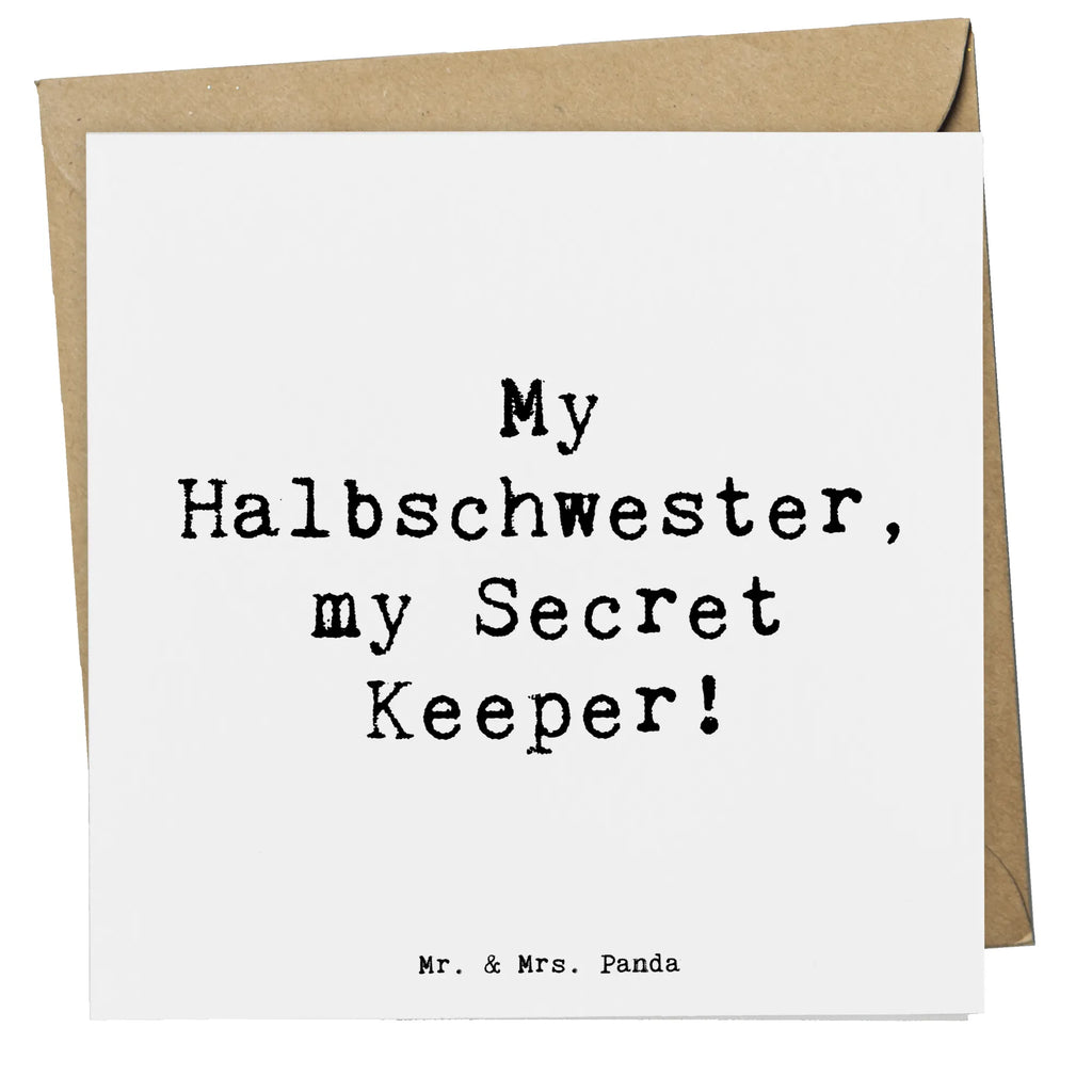 Deluxe Karte Spruch Halbschwester Geheimnishüter Karte, Hochwertige Grußkarte, Glückwunschkarte, Klappkarte, Hochzeitskarte, Geburtstagskarte, Hochwertige Klappkarte, Einladungskarte, Grußkarte, Familie, Vatertag, Muttertag, Bruder, Schwester, Mama, Papa, Oma, Opa