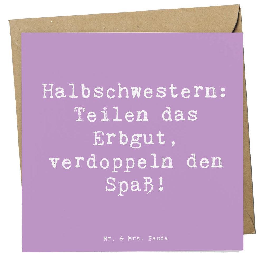 Deluxe Karte Spruch Halbschwester Freude Hochwertige Klappkarte, Einladungskarte, Geburtstagskarte, Karte, Glückwunschkarte, Klappkarte, Hochzeitskarte, Hochwertige Grußkarte, Grußkarte, Familie, Vatertag, Muttertag, Bruder, Schwester, Mama, Papa, Oma, Opa