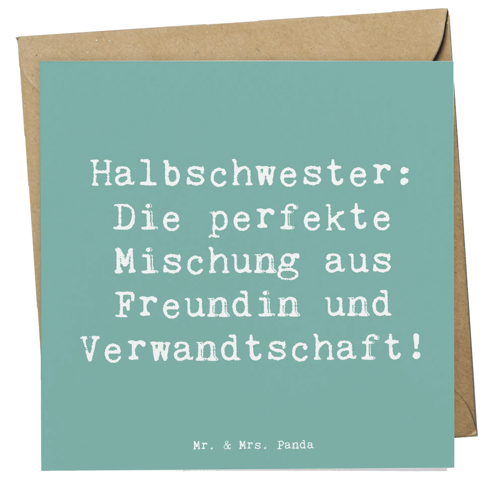 Deluxe Karte Spruch Halbschwester Glück Hochwertige Grußkarte, Geburtstagskarte, Grußkarte, Einladungskarte, Hochwertige Klappkarte, Klappkarte, Karte, Glückwunschkarte, Hochzeitskarte, Familie, Vatertag, Muttertag, Bruder, Schwester, Mama, Papa, Oma, Opa