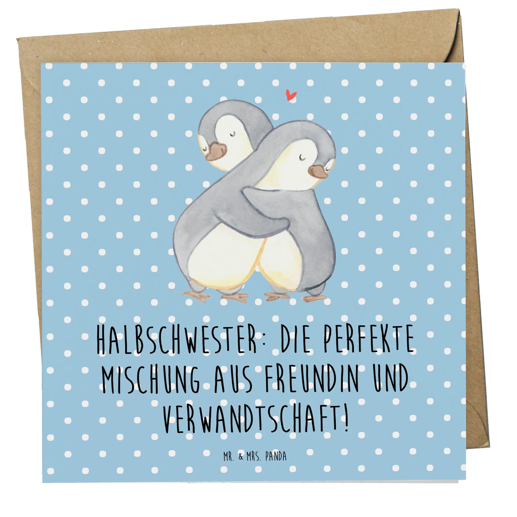 Deluxe Karte Halbschwester Glück Karte, Grußkarte, Hochzeitskarte, Hochwertige Klappkarte, Einladungskarte, Glückwunschkarte, Hochwertige Grußkarte, Geburtstagskarte, Klappkarte, Familie, Vatertag, Muttertag, Bruder, Schwester, Mama, Papa, Oma, Opa