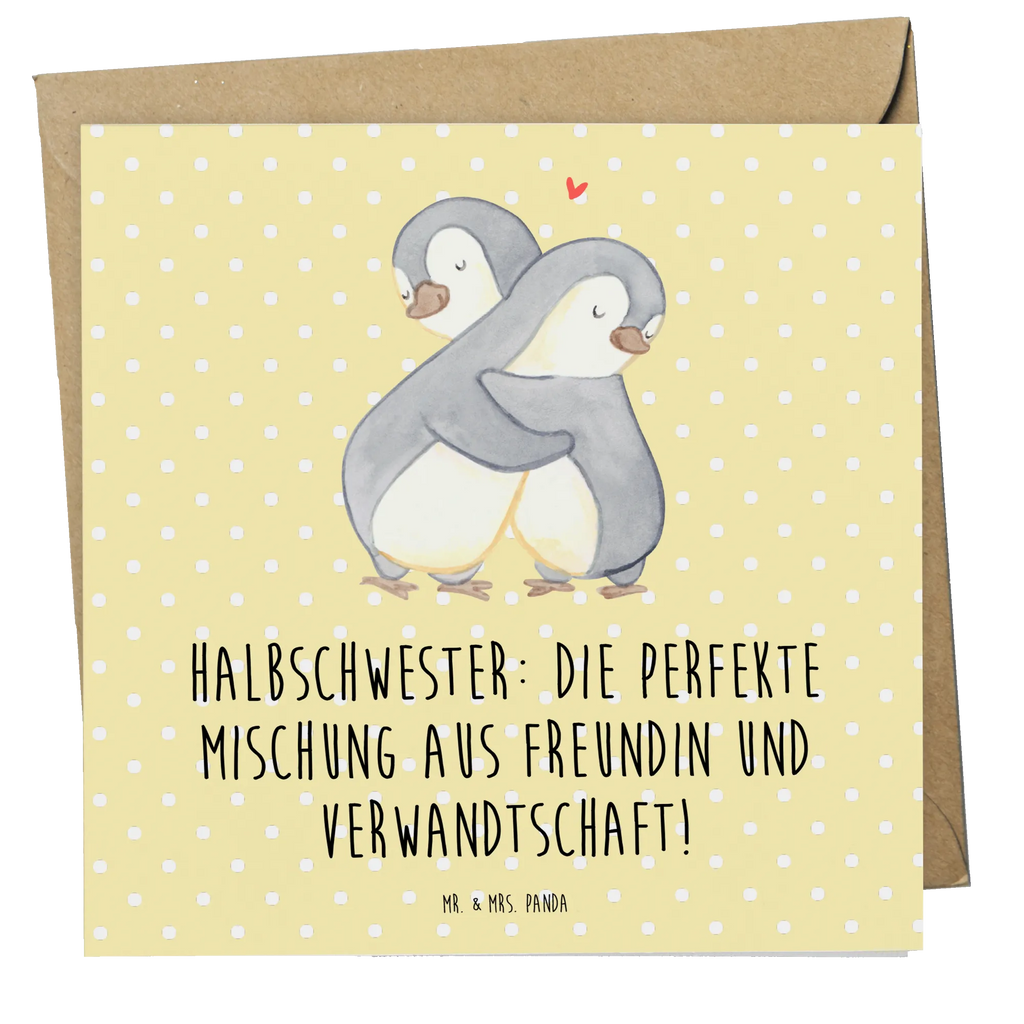 Deluxe Karte Halbschwester Glück Karte, Grußkarte, Hochzeitskarte, Hochwertige Klappkarte, Einladungskarte, Glückwunschkarte, Hochwertige Grußkarte, Geburtstagskarte, Klappkarte, Familie, Vatertag, Muttertag, Bruder, Schwester, Mama, Papa, Oma, Opa