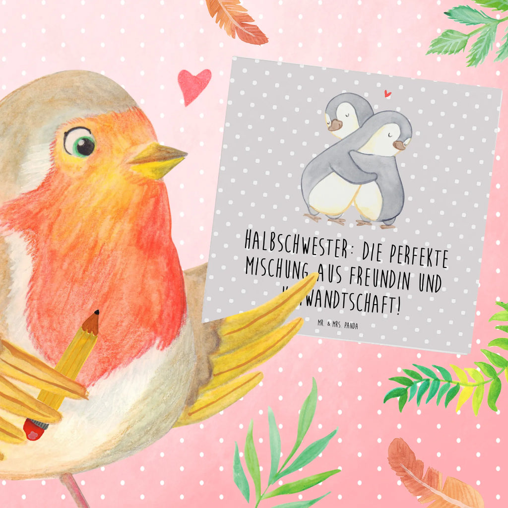 Deluxe Karte Halbschwester Glück Karte, Grußkarte, Hochzeitskarte, Hochwertige Klappkarte, Einladungskarte, Glückwunschkarte, Hochwertige Grußkarte, Geburtstagskarte, Klappkarte, Familie, Vatertag, Muttertag, Bruder, Schwester, Mama, Papa, Oma, Opa