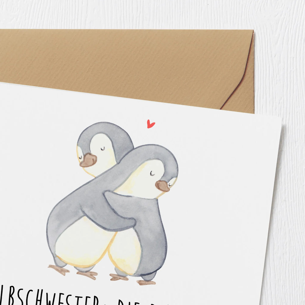 Deluxe Karte Halbschwester Glück Karte, Grußkarte, Hochzeitskarte, Hochwertige Klappkarte, Einladungskarte, Glückwunschkarte, Hochwertige Grußkarte, Geburtstagskarte, Klappkarte, Familie, Vatertag, Muttertag, Bruder, Schwester, Mama, Papa, Oma, Opa