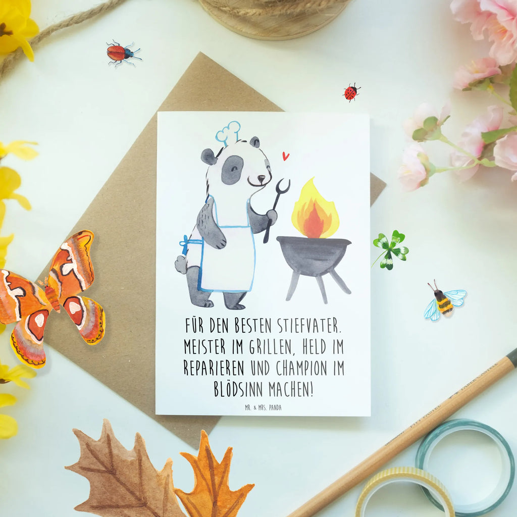 Grußkarte Bester Stiefvater Geburtstagskarte, Einladungskarte, Ansichtskarten, Glückwunschkarte, Karte, Grußkarte, Hochzeitskarte, Klappkarte, Familie, Vatertag, Muttertag, Bruder, Schwester, Mama, Papa, Oma, Opa
