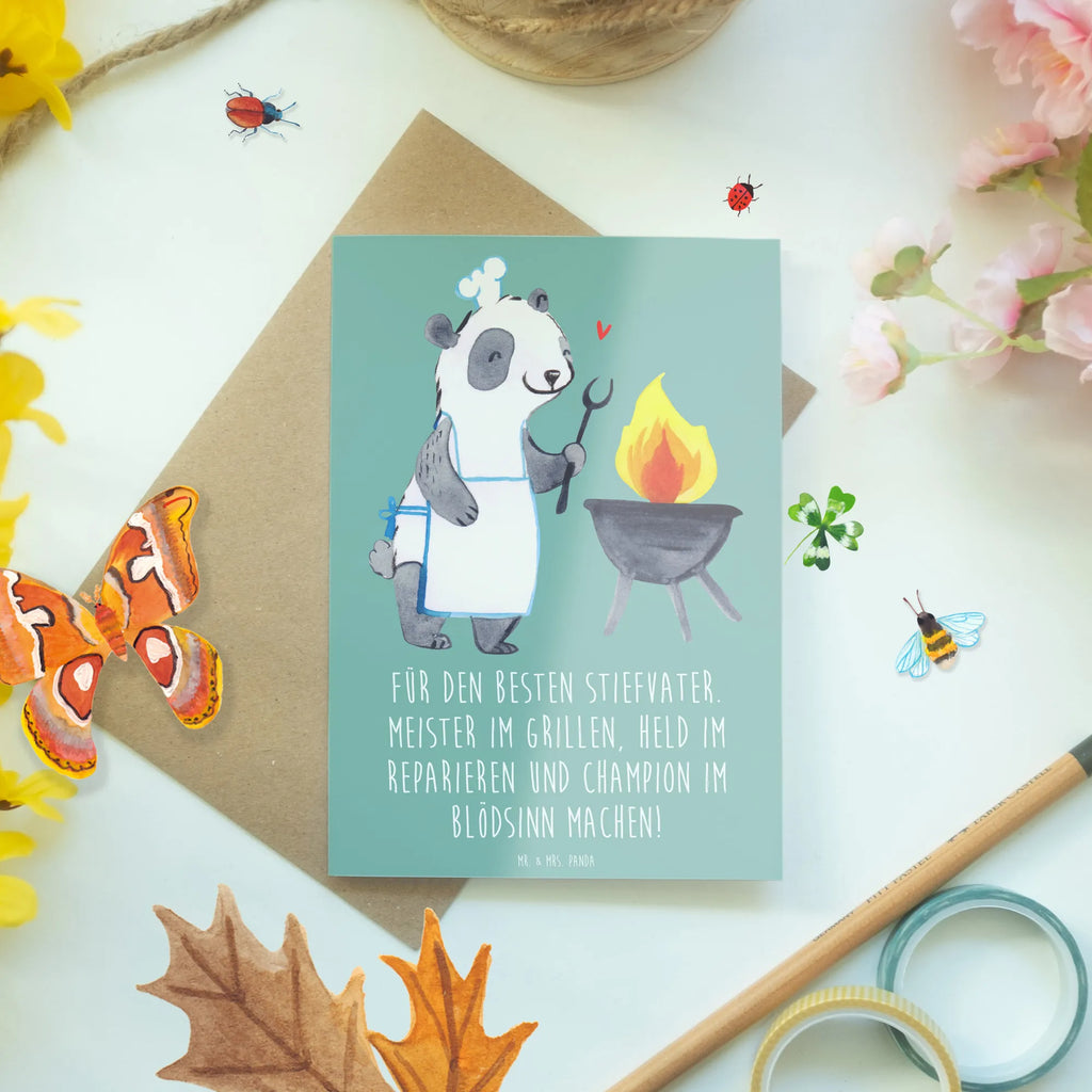 Grußkarte Bester Stiefvater Geburtstagskarte, Einladungskarte, Ansichtskarten, Glückwunschkarte, Karte, Grußkarte, Hochzeitskarte, Klappkarte, Familie, Vatertag, Muttertag, Bruder, Schwester, Mama, Papa, Oma, Opa