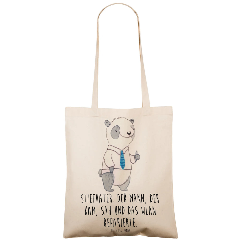 Tote bag Stiefvater. Der Mann, der kam, sah und das WLAN reparierte. Umhängetasche, Jutebeutel, Shopper, Strandtasche, Beuteltasche, Stoffbeutel, Badetasche, Tragetasche, Beutel, Tasche, Einkaufstasche, Laptoptasche, Stofftasche, Einkaufstüte, Schultertasche, Jutetasche, Familie, Vatertag, Muttertag, Bruder, Schwester, Mama, Papa, Oma, Opa