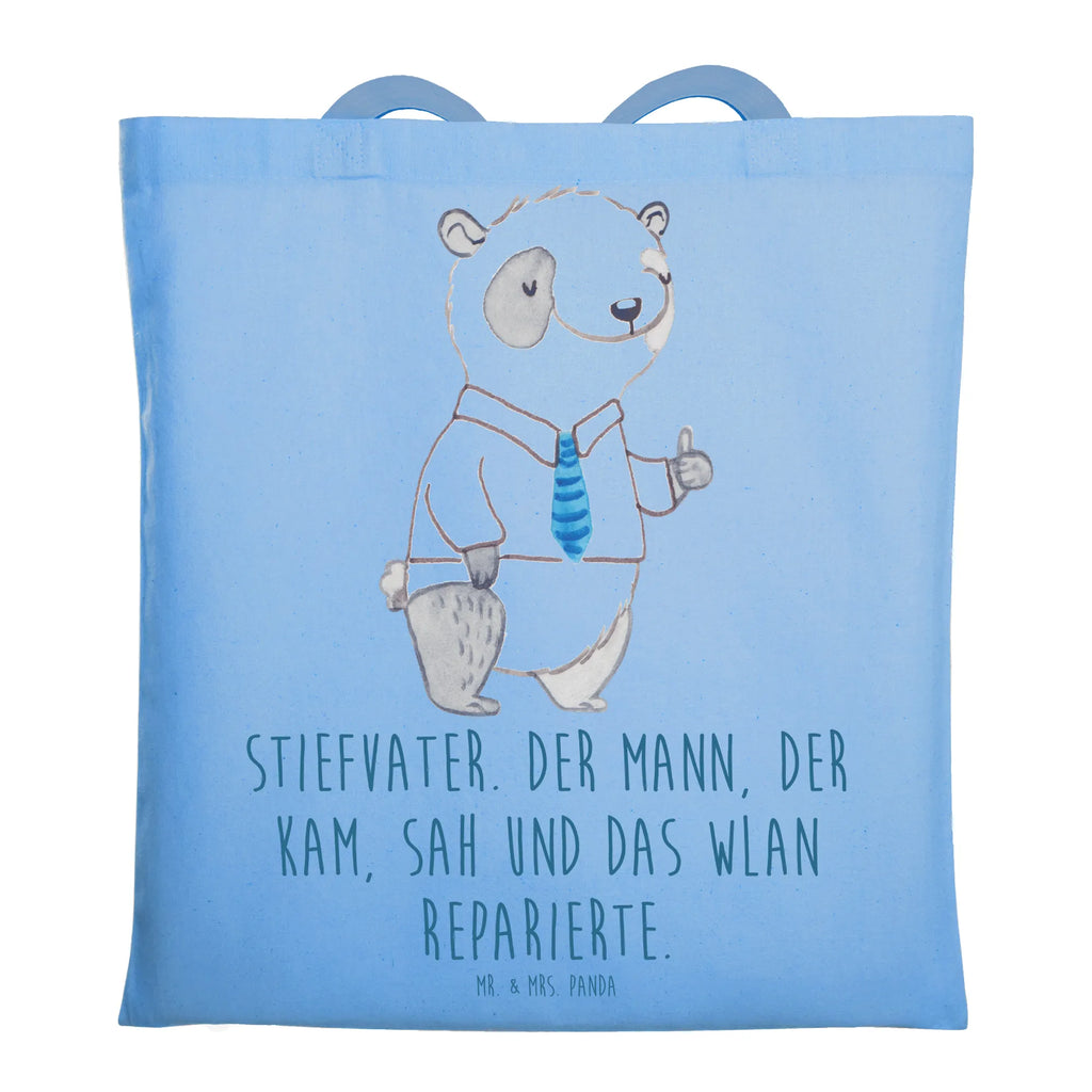 Tote bag Stiefvater. Der Mann, der kam, sah und das WLAN reparierte. Umhängetasche, Jutebeutel, Shopper, Strandtasche, Beuteltasche, Stoffbeutel, Badetasche, Tragetasche, Beutel, Tasche, Einkaufstasche, Laptoptasche, Stofftasche, Einkaufstüte, Schultertasche, Jutetasche, Familie, Vatertag, Muttertag, Bruder, Schwester, Mama, Papa, Oma, Opa