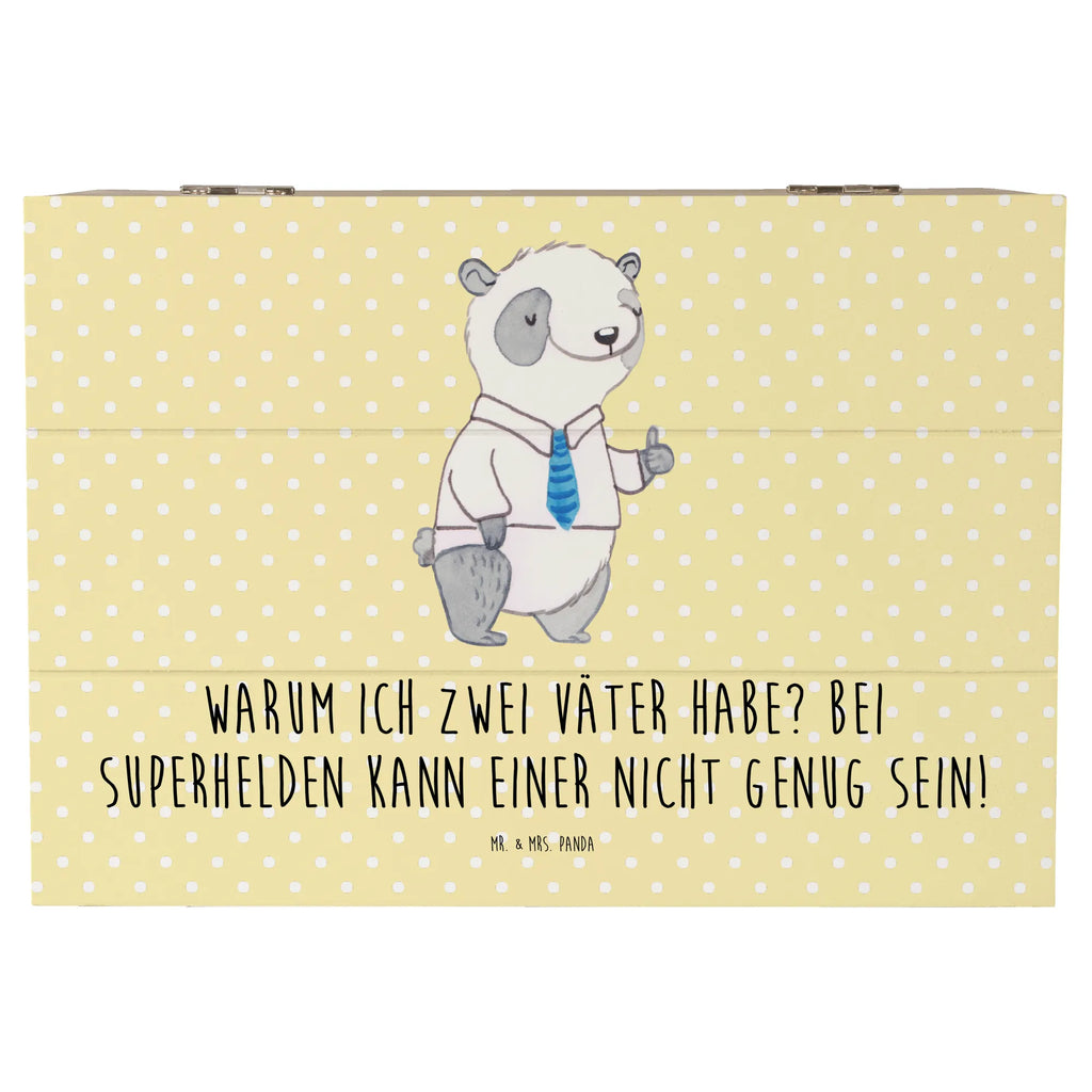 Wooden chest Warum ich zwei Väter habe? Bei Superhelden kann einer nicht genug sein! Holzkiste, Schatzkiste, Erinnerungskiste, Erinnerungsbox, Schatulle, Geschenkbox, Geschenkdose, Truhe, XXL, Dekokiste, Aufbewahrungsbox, Kiste, Familie, Vatertag, Muttertag, Bruder, Schwester, Mama, Papa, Oma, Opa