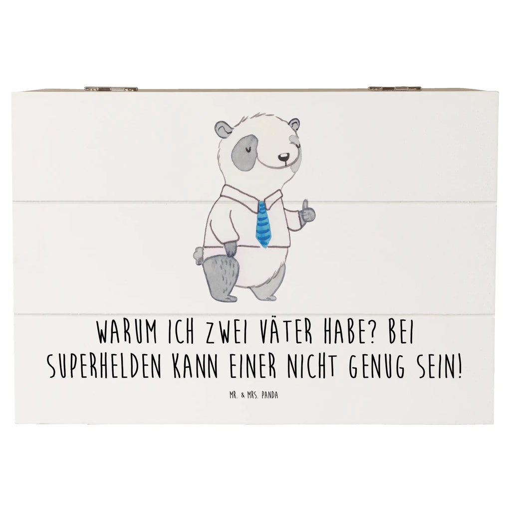 Wooden chest Warum ich zwei Väter habe? Bei Superhelden kann einer nicht genug sein! Holzkiste, Schatzkiste, Erinnerungskiste, Erinnerungsbox, Schatulle, Geschenkbox, Geschenkdose, Truhe, XXL, Dekokiste, Aufbewahrungsbox, Kiste, Familie, Vatertag, Muttertag, Bruder, Schwester, Mama, Papa, Oma, Opa