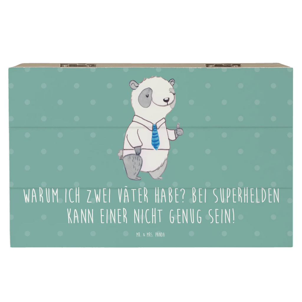 Wooden chest Warum ich zwei Väter habe? Bei Superhelden kann einer nicht genug sein! Holzkiste, Schatzkiste, Erinnerungskiste, Erinnerungsbox, Schatulle, Geschenkbox, Geschenkdose, Truhe, XXL, Dekokiste, Aufbewahrungsbox, Kiste, Familie, Vatertag, Muttertag, Bruder, Schwester, Mama, Papa, Oma, Opa