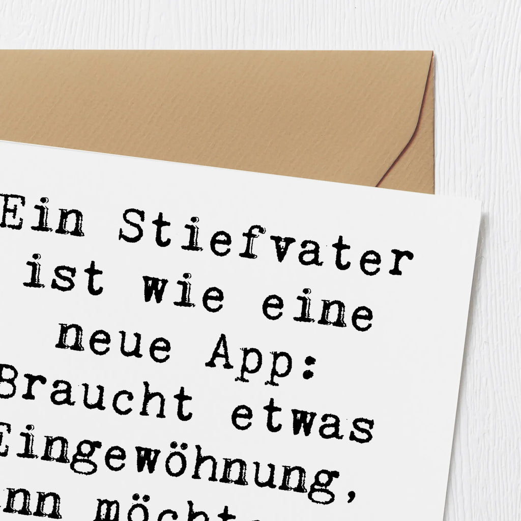 Deluxe Karte Spruch Stiefvater Liebe Karte, Hochwertige Grußkarte, Einladungskarte, Glückwunschkarte, Hochwertige Klappkarte, Klappkarte, Geburtstagskarte, Grußkarte, Hochzeitskarte, Familie, Vatertag, Muttertag, Bruder, Schwester, Mama, Papa, Oma, Opa