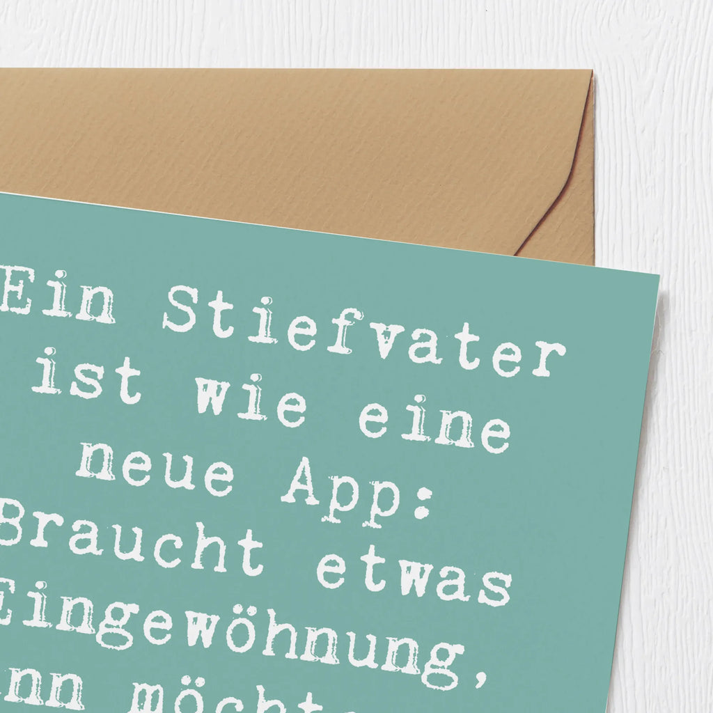 Deluxe Karte Spruch Stiefvater Liebe Karte, Hochwertige Grußkarte, Einladungskarte, Glückwunschkarte, Hochwertige Klappkarte, Klappkarte, Geburtstagskarte, Grußkarte, Hochzeitskarte, Familie, Vatertag, Muttertag, Bruder, Schwester, Mama, Papa, Oma, Opa