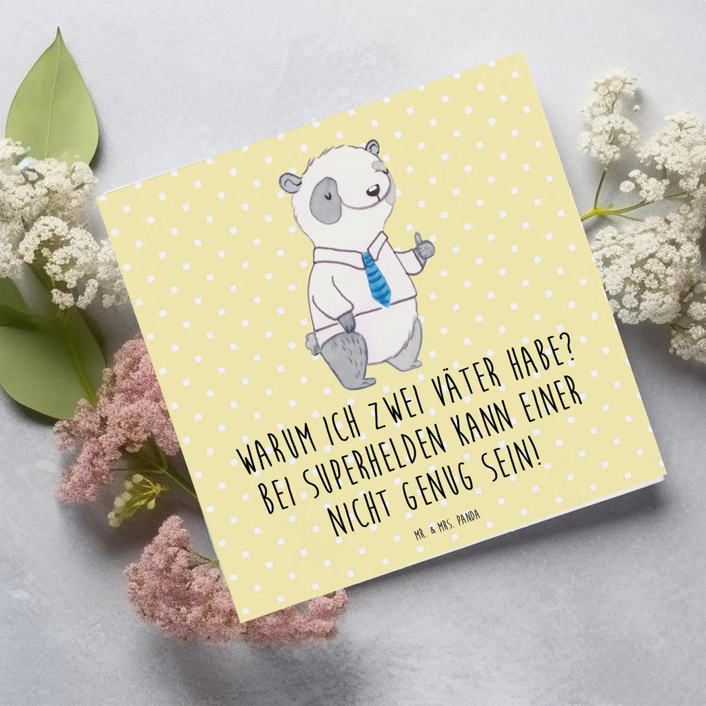 Deluxe Karte Superhelden Stiefvater Einladungskarte, Geburtstagskarte, Hochwertige Grußkarte, Karte, Glückwunschkarte, Hochwertige Klappkarte, Klappkarte, Grußkarte, Hochzeitskarte, Familie, Vatertag, Muttertag, Bruder, Schwester, Mama, Papa, Oma, Opa