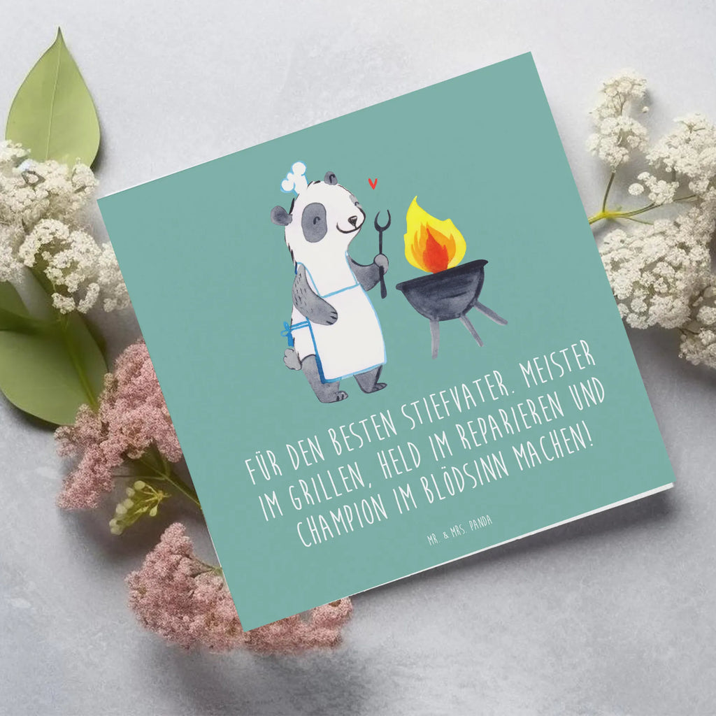 Deluxe Karte Bester Stiefvater Karte, Geburtstagskarte, Einladungskarte, Hochzeitskarte, Glückwunschkarte, Klappkarte, Hochwertige Grußkarte, Grußkarte, Hochwertige Klappkarte, Familie, Vatertag, Muttertag, Bruder, Schwester, Mama, Papa, Oma, Opa