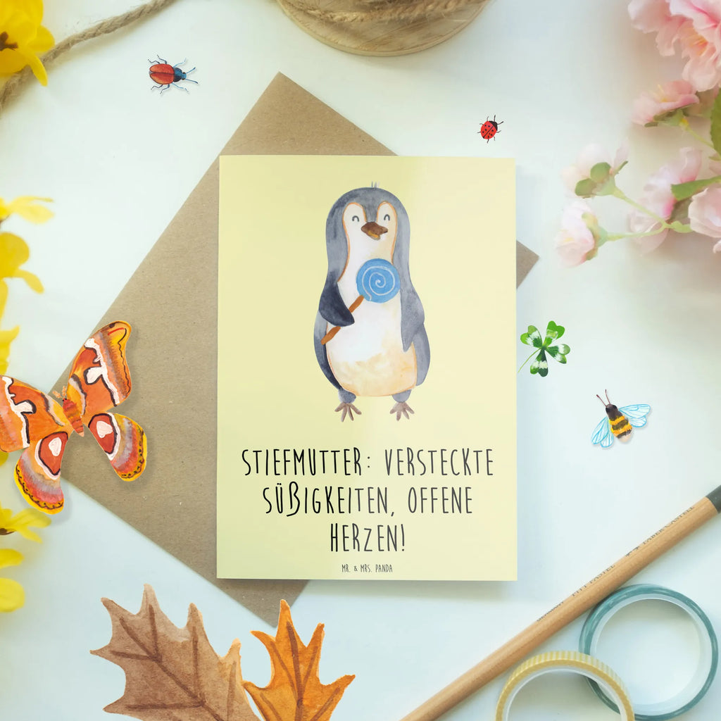 Greetings card Stiefmutter: Versteckte Süßigkeiten, offene Herzen! Klappkarte, Ansichtskarten, Glückwunschkarte, Geburtstagskarte, Einladungskarte, Hochzeitskarte, Karte, Grußkarte, Familie, Vatertag, Muttertag, Bruder, Schwester, Mama, Papa, Oma, Opa