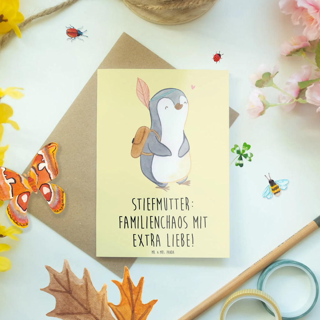 Greetings card Stiefmutter: Familienchaos mit extra Liebe! Einladungskarte, Grußkarte, Karte, Geburtstagskarte, Hochzeitskarte, Ansichtskarten, Glückwunschkarte, Klappkarte, Familie, Vatertag, Muttertag, Bruder, Schwester, Mama, Papa, Oma, Opa