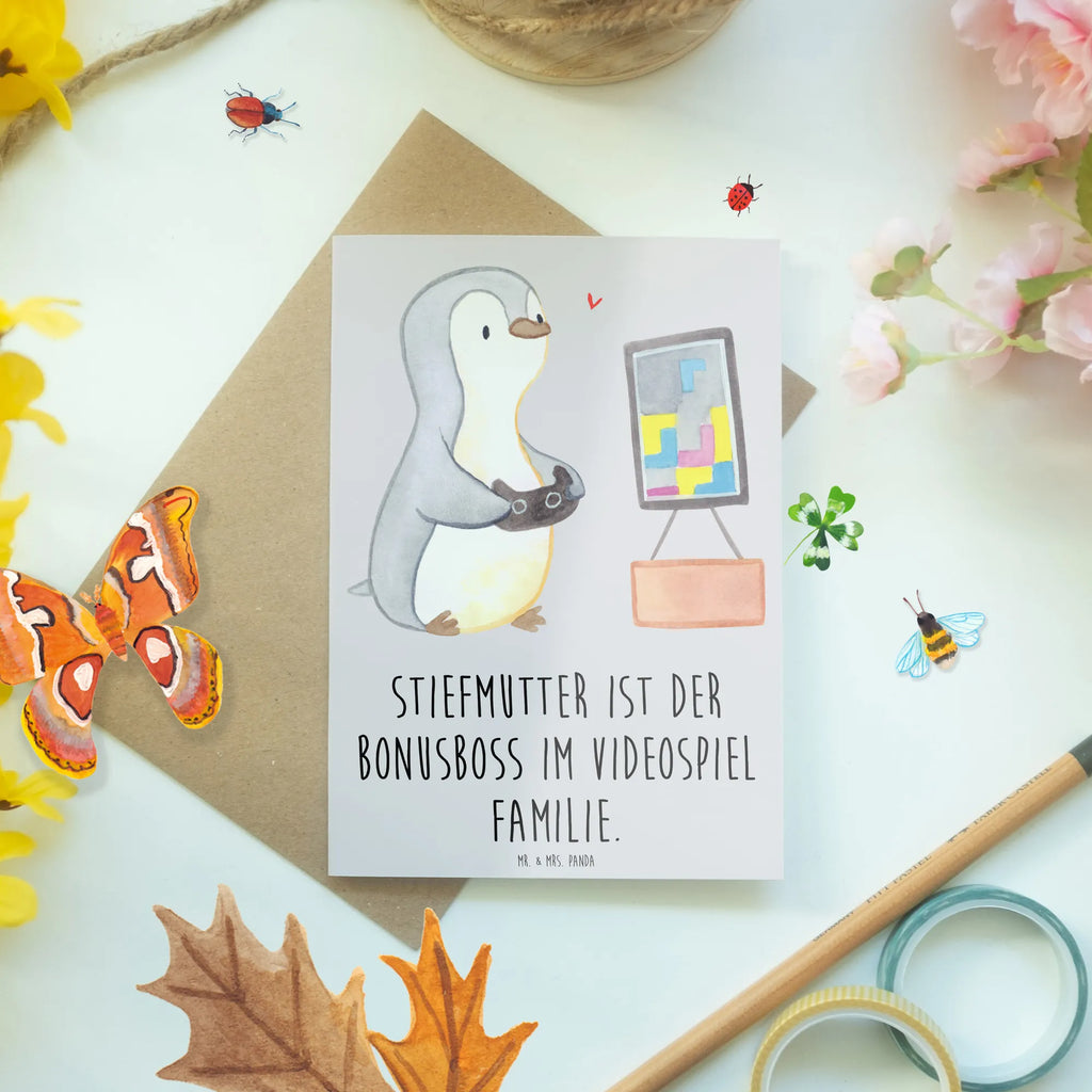 Greetings card Stiefmutter ist der Bonusboss im Videospiel Familie. Karte, Ansichtskarten, Glückwunschkarte, Geburtstagskarte, Hochzeitskarte, Einladungskarte, Klappkarte, Grußkarte, Familie, Vatertag, Muttertag, Bruder, Schwester, Mama, Papa, Oma, Opa