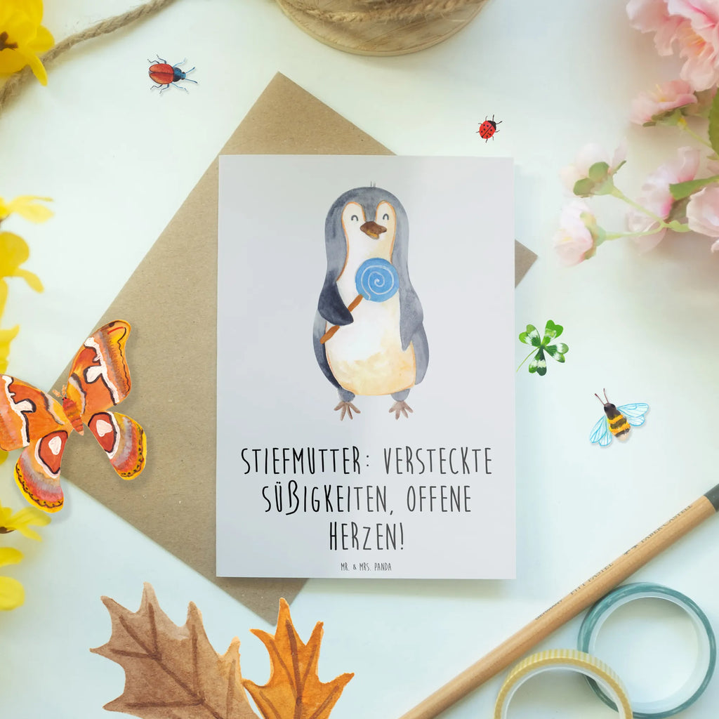 Greetings card Stiefmutter: Versteckte Süßigkeiten, offene Herzen! Klappkarte, Ansichtskarten, Glückwunschkarte, Geburtstagskarte, Einladungskarte, Hochzeitskarte, Karte, Grußkarte, Familie, Vatertag, Muttertag, Bruder, Schwester, Mama, Papa, Oma, Opa