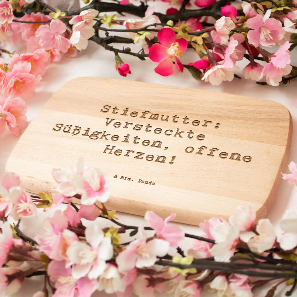 Śniadaniowa deska Przysłowie Stiefmutter: Versteckte Süßigkeiten, offene Herzen! Rodzina, Dzień Ojca, Dzień Matki, brat, siostra, mama, tata, babcia, dziadek