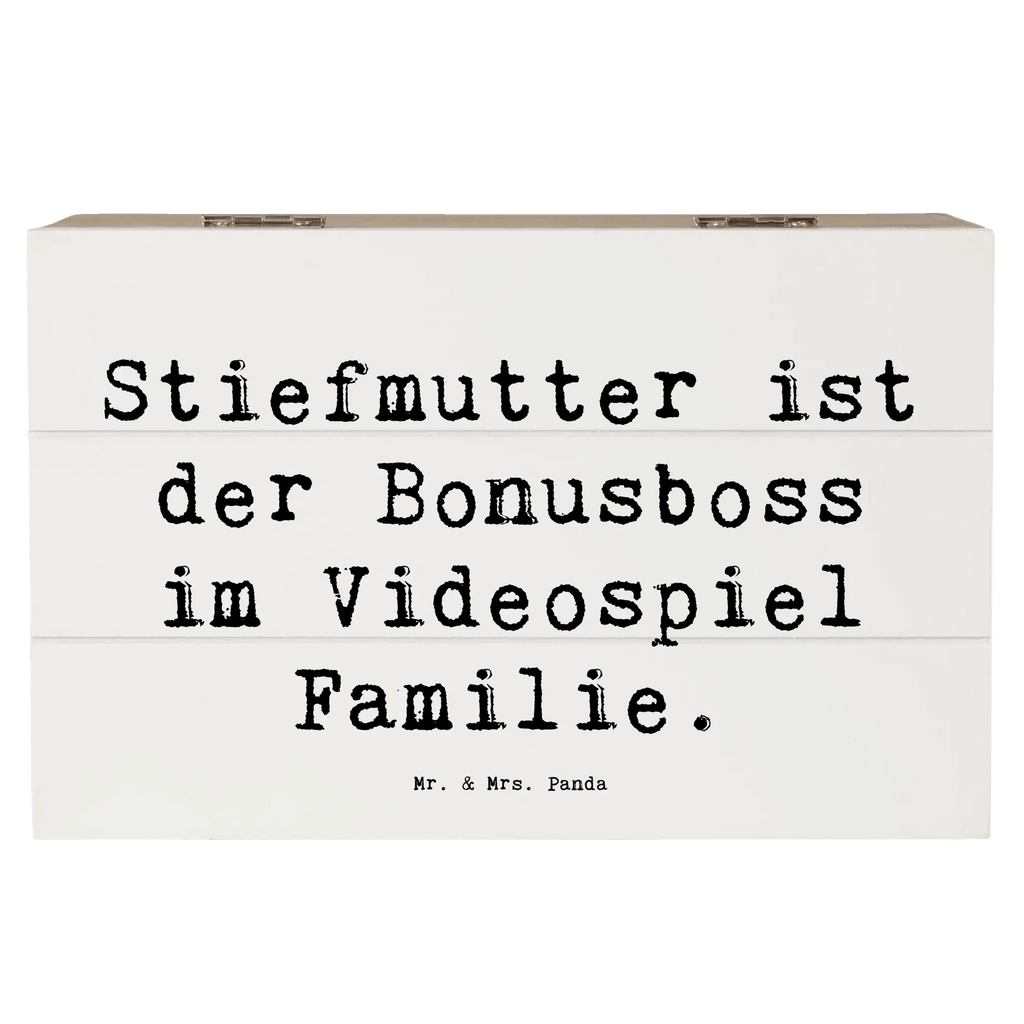 Holzkiste Spruch Stiefmutter Bonusboss Geschenkbox, XXL, Erinnerungsbox, Schatulle, Schatzkiste, Erinnerungskiste, Aufbewahrungsbox, Dekokiste, Kiste, Holzkiste, Truhe, Geschenkdose, Familie, Vatertag, Muttertag, Bruder, Schwester, Mama, Papa, Oma, Opa