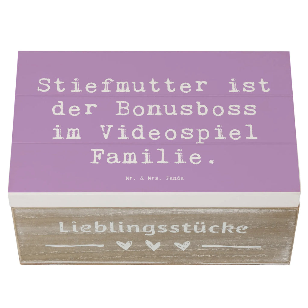 Holzkiste Spruch Stiefmutter Bonusboss Geschenkbox, XXL, Erinnerungsbox, Schatulle, Schatzkiste, Erinnerungskiste, Aufbewahrungsbox, Dekokiste, Kiste, Holzkiste, Truhe, Geschenkdose, Familie, Vatertag, Muttertag, Bruder, Schwester, Mama, Papa, Oma, Opa