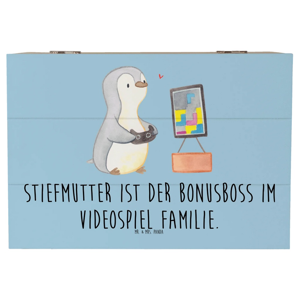 Holzkiste Stiefmutter Bonusboss Kiste, Geschenkbox, Geschenkdose, Truhe, Holzkiste, Dekokiste, Schatulle, Erinnerungskiste, Aufbewahrungsbox, XXL, Erinnerungsbox, Schatzkiste, Familie, Vatertag, Muttertag, Bruder, Schwester, Mama, Papa, Oma, Opa