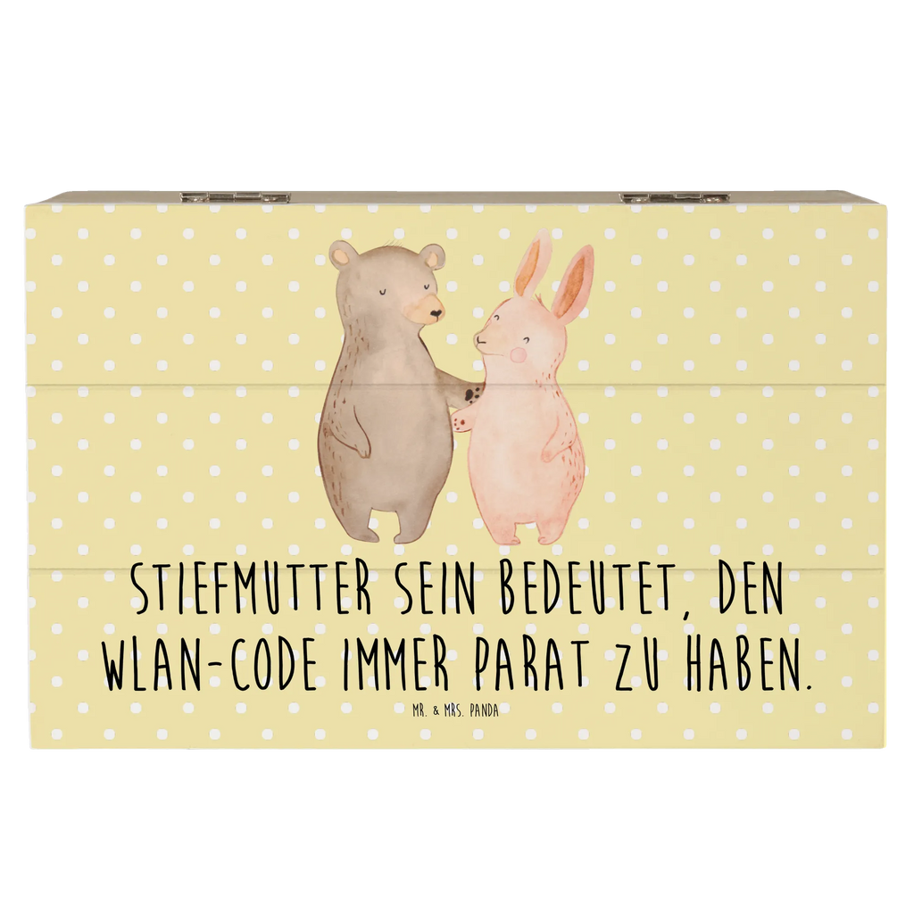 Wooden chest Stiefmutter sein bedeutet, den WLAN-Code immer parat zu haben. XXL, Schatulle, Kiste, Holzkiste, Erinnerungsbox, Geschenkbox, Dekokiste, Truhe, Erinnerungskiste, Schatzkiste, Geschenkdose, Aufbewahrungsbox, Familie, Vatertag, Muttertag, Bruder, Schwester, Mama, Papa, Oma, Opa