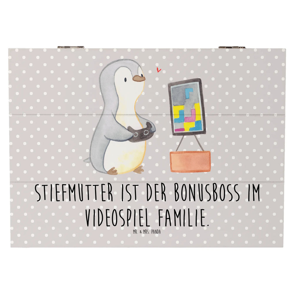 Holzkiste Stiefmutter Bonusboss Kiste, Geschenkbox, Geschenkdose, Truhe, Holzkiste, Dekokiste, Schatulle, Erinnerungskiste, Aufbewahrungsbox, XXL, Erinnerungsbox, Schatzkiste, Familie, Vatertag, Muttertag, Bruder, Schwester, Mama, Papa, Oma, Opa