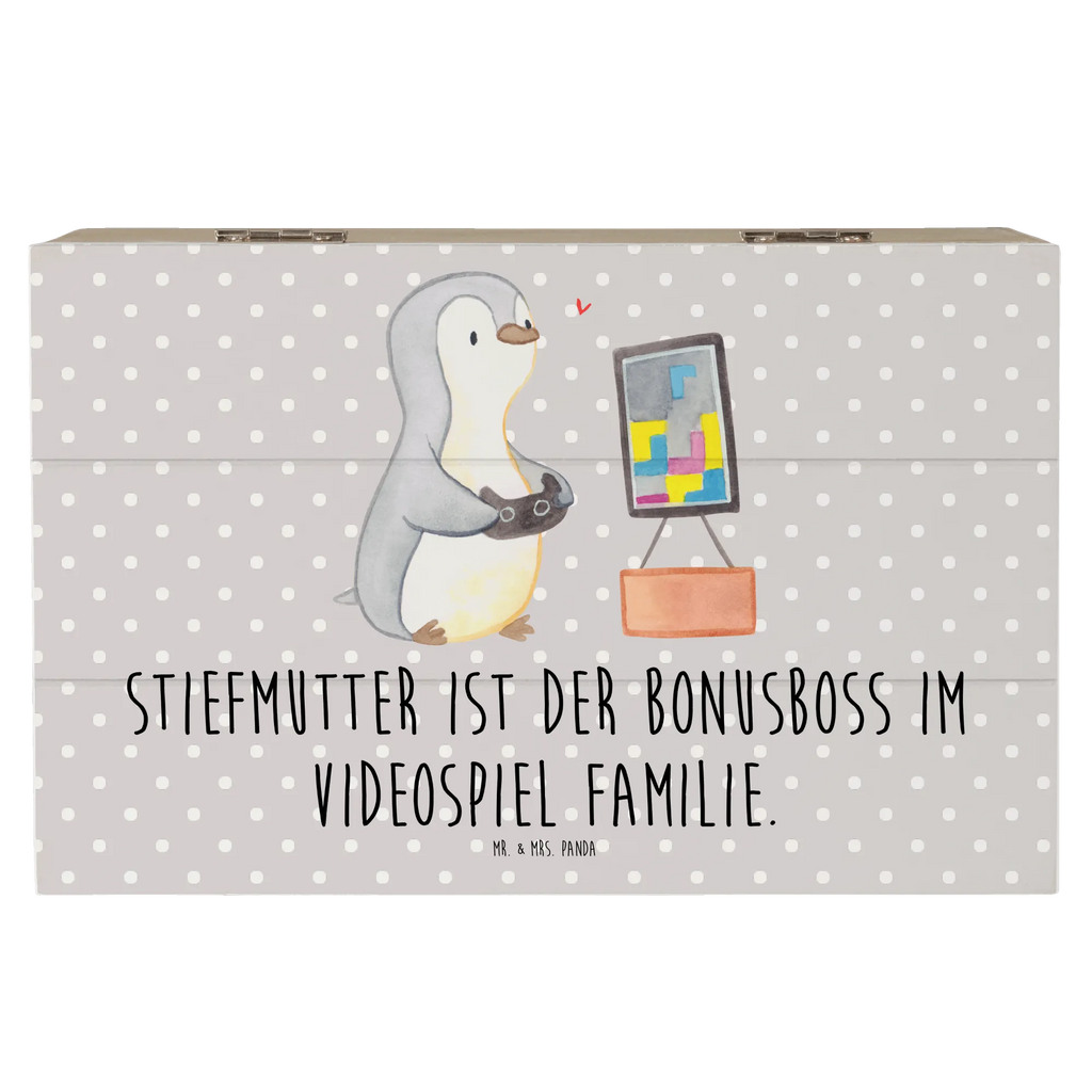 Holzkiste Stiefmutter Bonusboss Kiste, Geschenkbox, Geschenkdose, Truhe, Holzkiste, Dekokiste, Schatulle, Erinnerungskiste, Aufbewahrungsbox, XXL, Erinnerungsbox, Schatzkiste, Familie, Vatertag, Muttertag, Bruder, Schwester, Mama, Papa, Oma, Opa