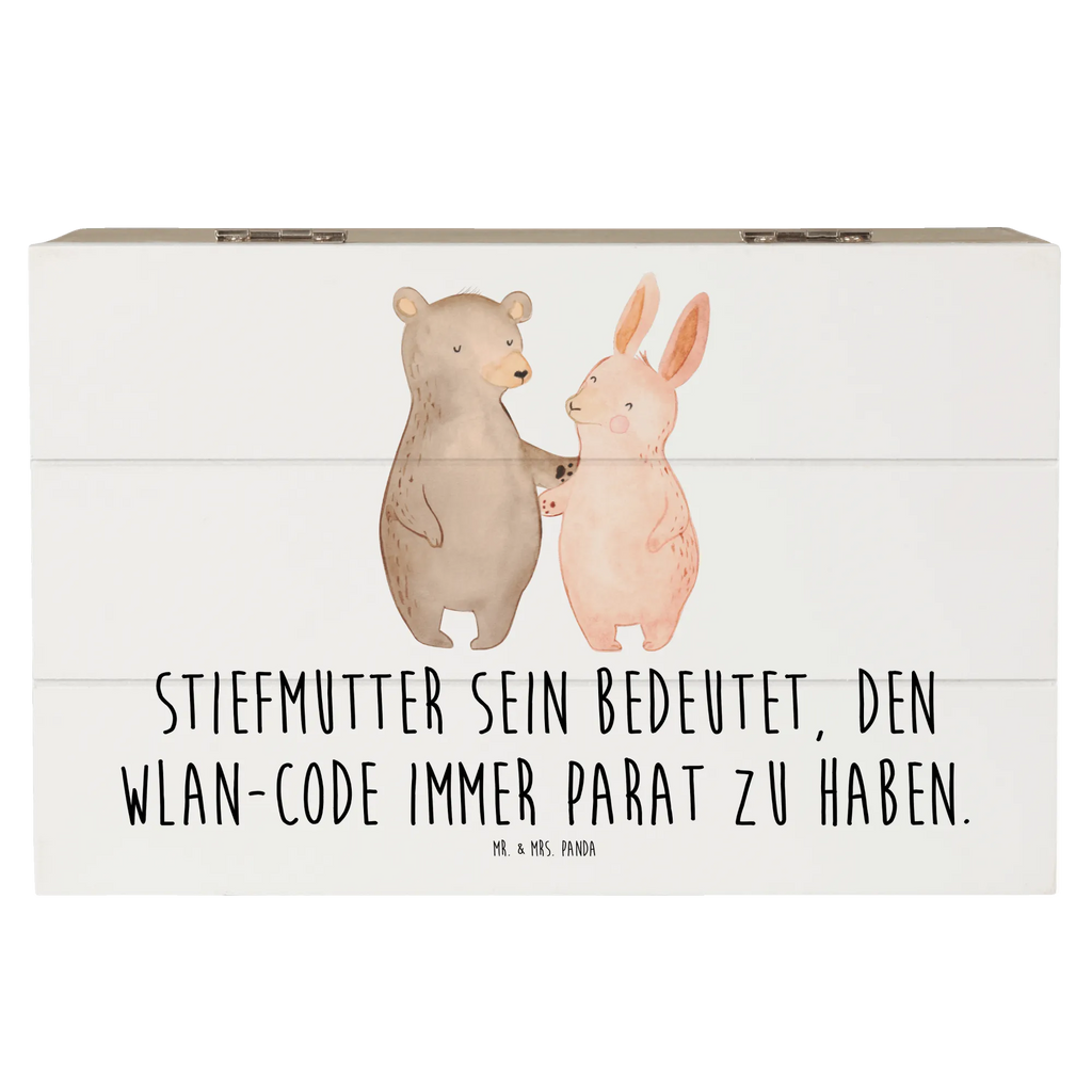Wooden chest Stiefmutter sein bedeutet, den WLAN-Code immer parat zu haben. XXL, Schatulle, Kiste, Holzkiste, Erinnerungsbox, Geschenkbox, Dekokiste, Truhe, Erinnerungskiste, Schatzkiste, Geschenkdose, Aufbewahrungsbox, Familie, Vatertag, Muttertag, Bruder, Schwester, Mama, Papa, Oma, Opa