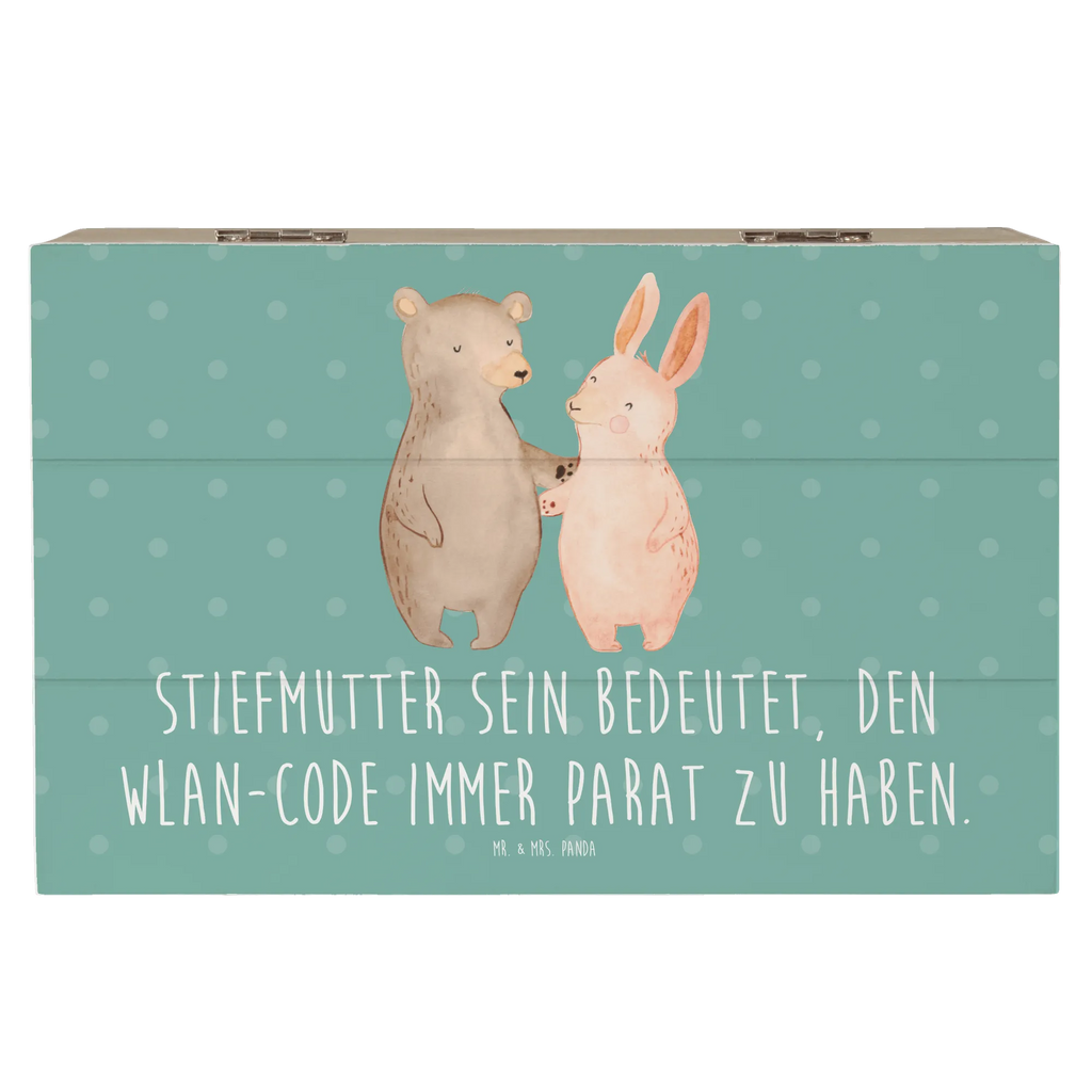 Wooden chest Stiefmutter sein bedeutet, den WLAN-Code immer parat zu haben. XXL, Schatulle, Kiste, Holzkiste, Erinnerungsbox, Geschenkbox, Dekokiste, Truhe, Erinnerungskiste, Schatzkiste, Geschenkdose, Aufbewahrungsbox, Familie, Vatertag, Muttertag, Bruder, Schwester, Mama, Papa, Oma, Opa